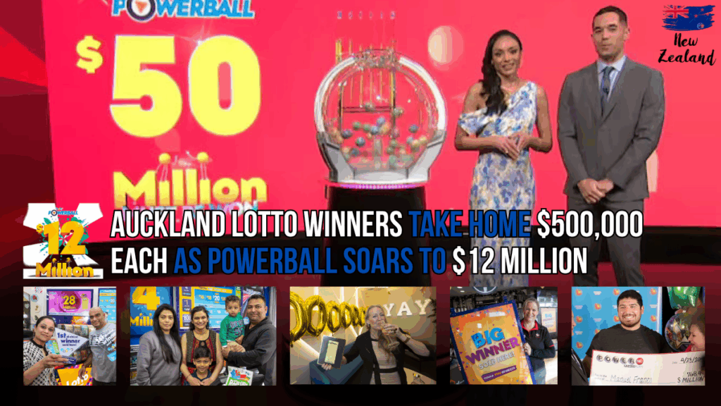 Auckland Lotto Winners Take Home $500,000 Each as Powerball Soars to $12 Million