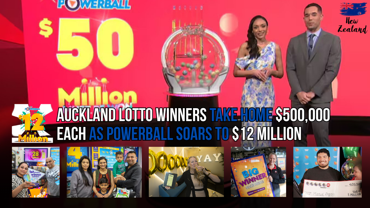 Auckland Lotto Winners Take Home $500,000 Each as Powerball Soars to $12 Million