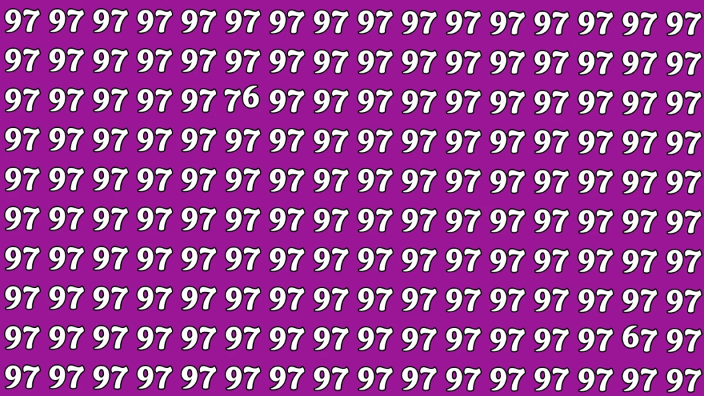 Brain Teaser: Find 76 and 67 Hidden Among 97 in This Optical Illusion in 7 Seconds