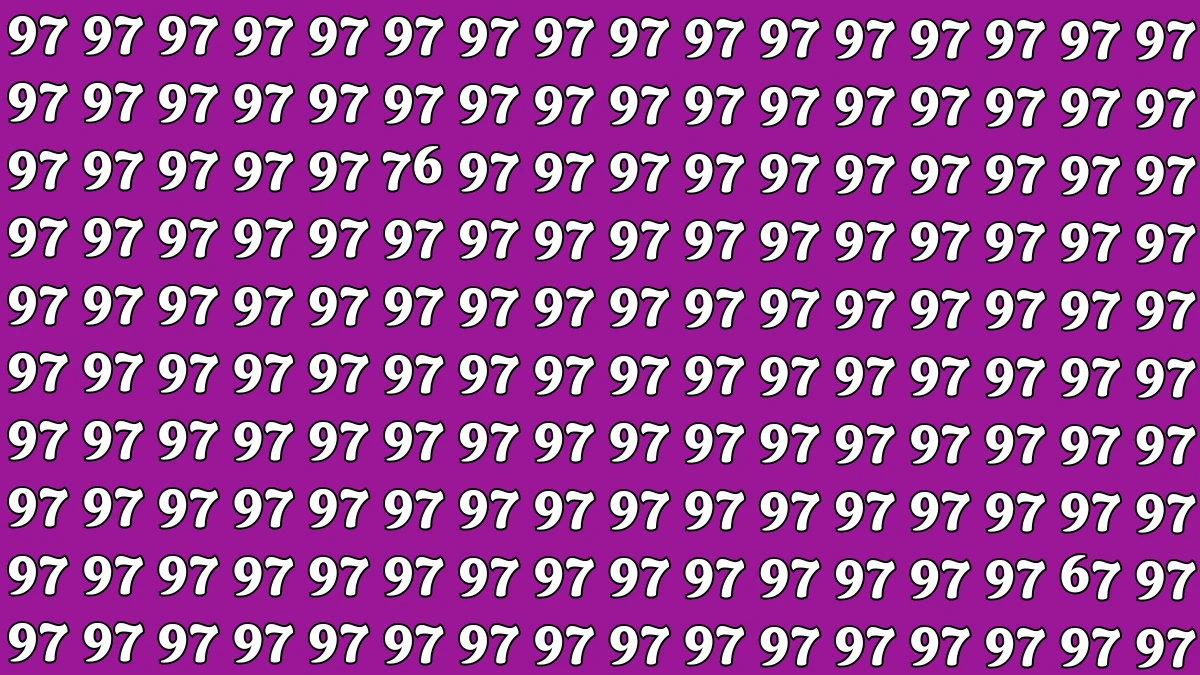 Brain Teaser: Find 76 and 67 Hidden Among 97 in This Optical Illusion in 7 Seconds
